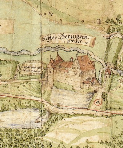 El Desaparecido Castillo Böhringsweiler cerca de Wüstenrot (hoy en el municipio de Großerlach) en el siglo XVI de Unknown